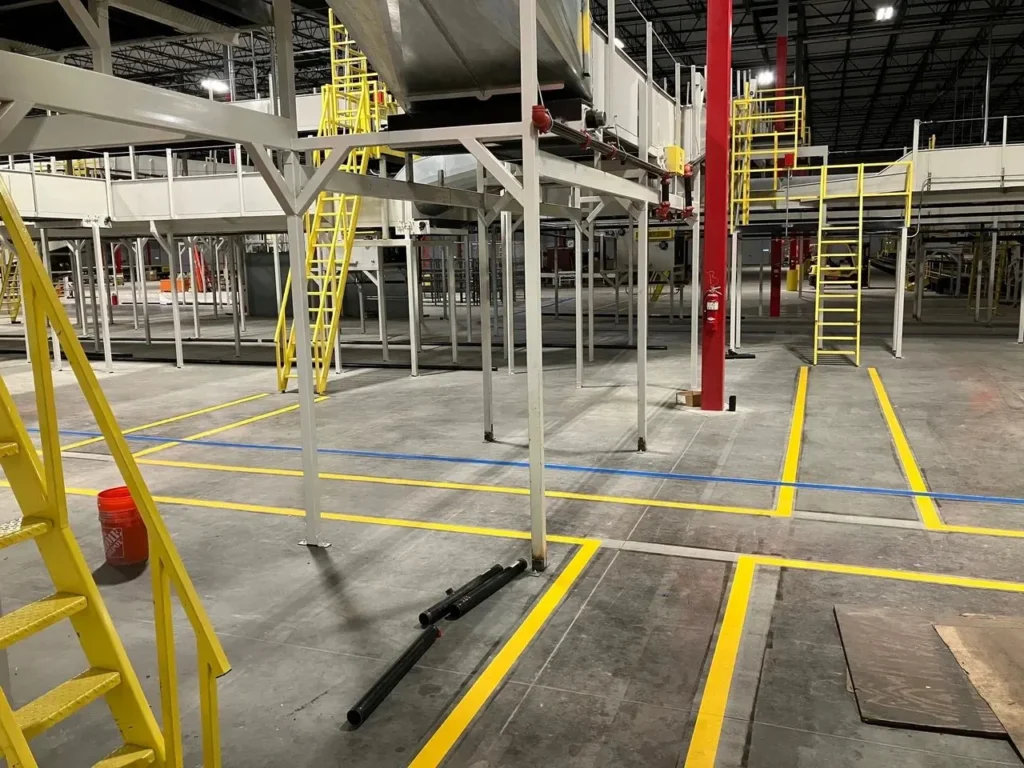Our Floor Striping Services Include: Aisle and Lane Markings: Clearly defined pathways for efficient movement. Safety and Hazard Zones: Highlighting areas to prevent accidents. Loading Dock Indicators: Designated zones for loading and unloading. Equipment Storage Areas: Organized spaces for machinery and tools. Custom Floor Markings: Tailored solutions to meet unique facility requirements. Our Floor Striping Services Include:
Aisle and Lane Markings: Clearly defined pathways for efficient movement.
Safety and Hazard Zones: Highlighting areas to prevent accidents.
Loading Dock Indicators: Designated zones for loading and unloading.
Equipment Storage Areas: Organized spaces for machinery and tools.
Custom Floor Markings: Tailored solutions to meet unique facility requirements.